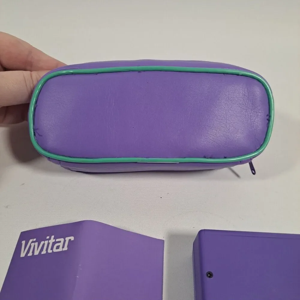 Vtg Avon Point 'N Shoot 110 Camera by Vivitar 1980s Purple Manual Case
